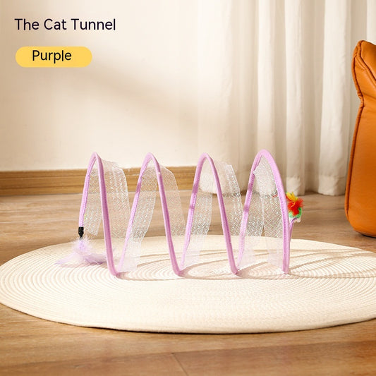 S-Shaped Interactive Cat Tunnel Toy