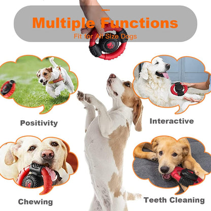 Chew Toy Nylon Rubber Steering Wheel for Small、Large and Medium Dogs | Shape Indestructible Dog Toys Dog Teeth Cleaning, Milk Flavor, 5.9 Inches