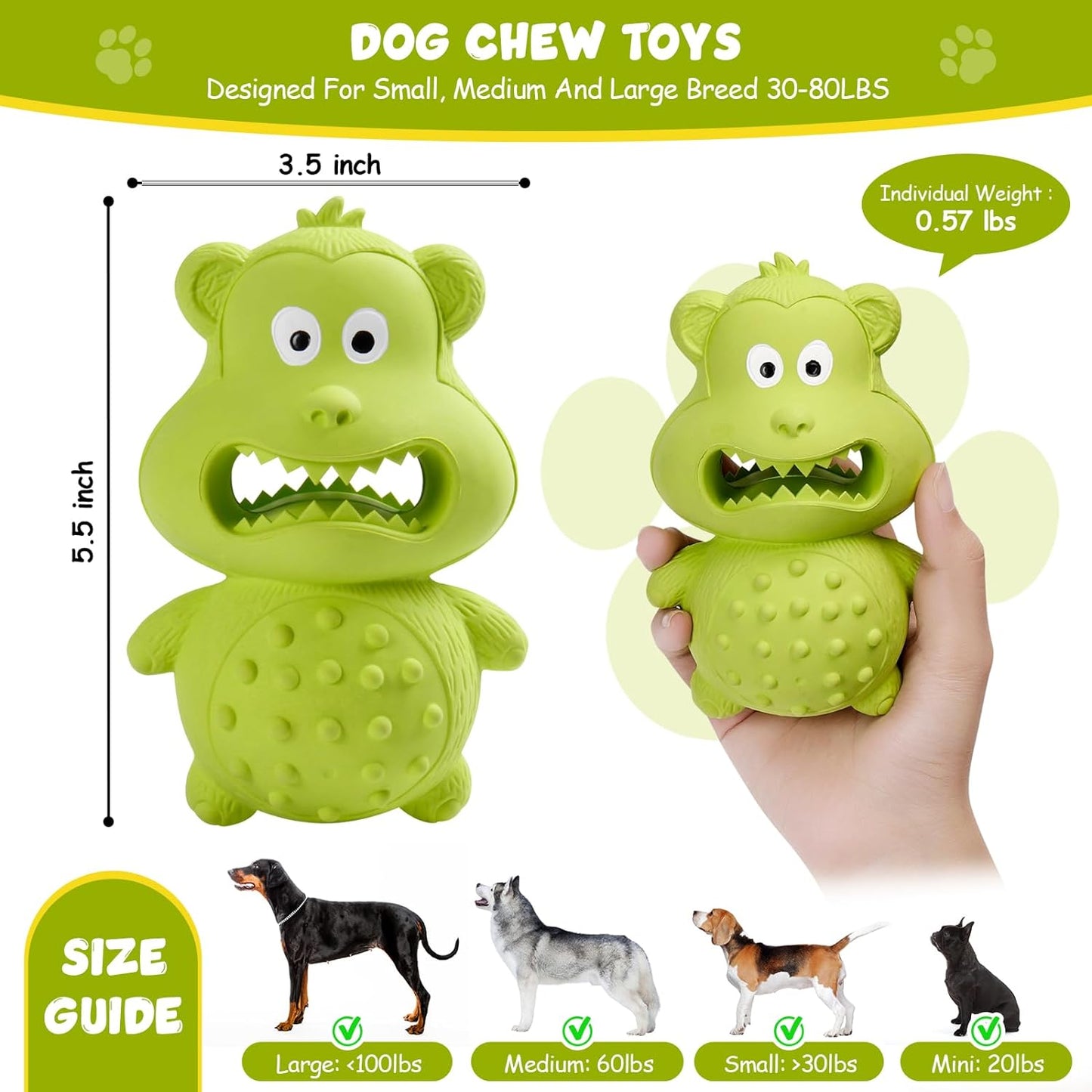 Natural Rubber Squeaky Dog Chew Toy