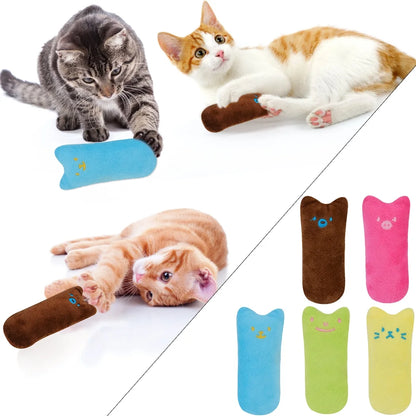 5Pcs Cat Chew Toy Bite Resistant Catnip Toys for Cats,Catnip Filled Cartoon Mice Cat Teething Chew Toy
