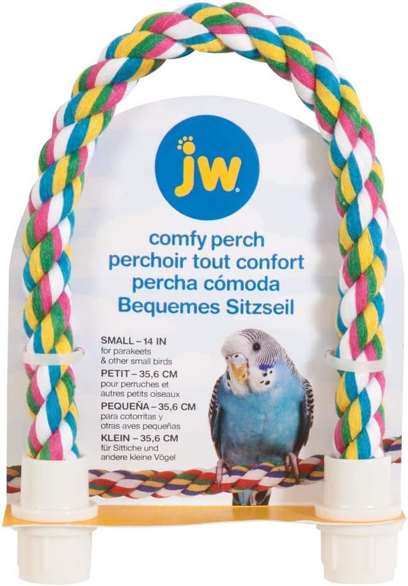 Pet Comfy Perch for Birds Flexible Multi-Color Rope, Small - 14" Length