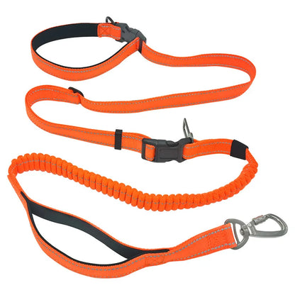 Hands Free Dog Leash 6 in 1 Waist Dog Lead Adjustable 8Ft Bungee Dog Leash with Nylon Double Handle for Walking/Running/Training