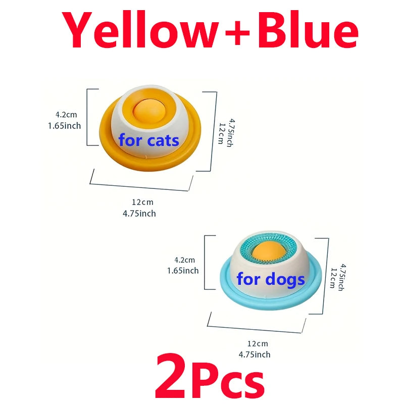 Yogurt Licking Plate Slow Feeder for Dogs & Cats Pet Lick Mat Interactive Snack Bowl Promotes Dental Health Pet Licking Mat Bowl