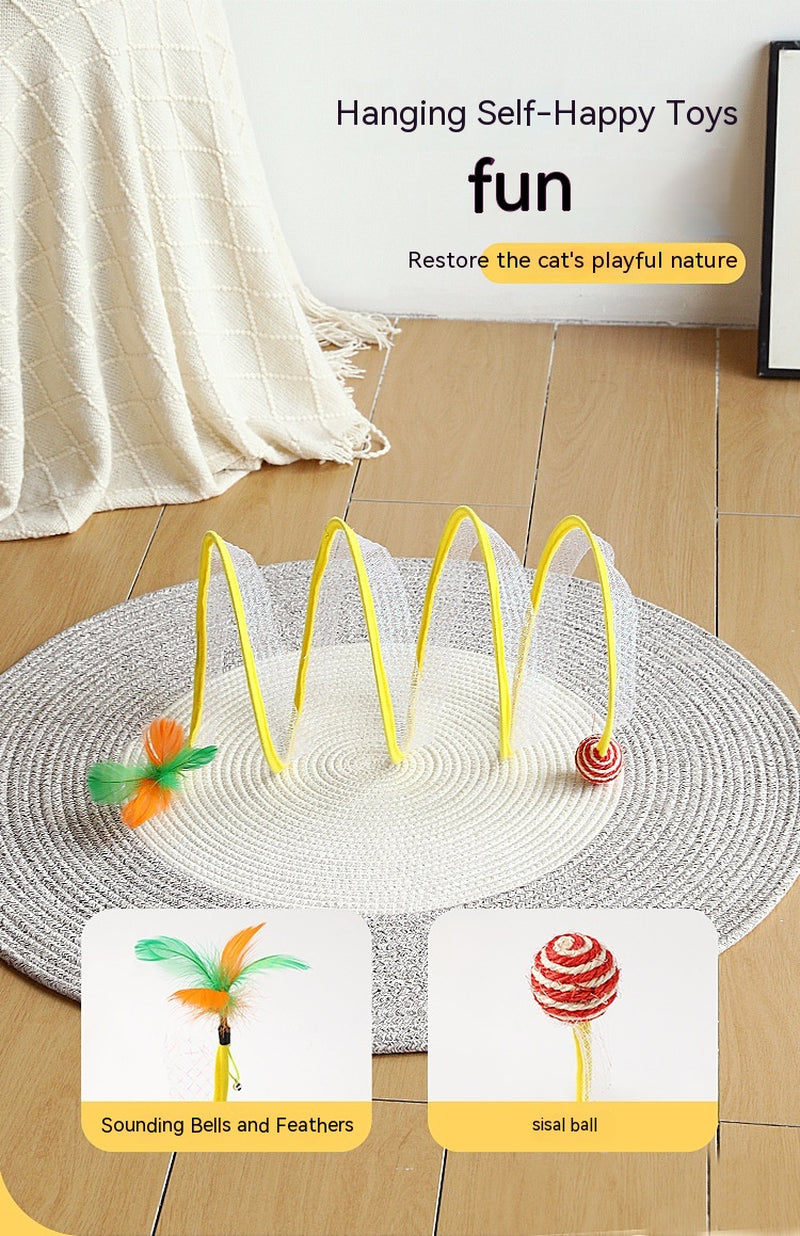 S-Shaped Interactive Cat Tunnel Toy