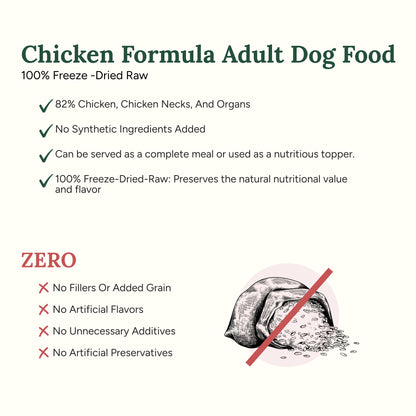 Chicken Flavor Freeze Dried Dog Food, 5 Oz. Bag