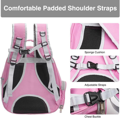 Large Cat Backpack Carrier for Travel and Hiking Transparent Pet Bubble Backpack for Cats up to 20Lbs with Ventilation and Padded Straps Mochila Para Gatos Transportadora Mascotas (Pink)