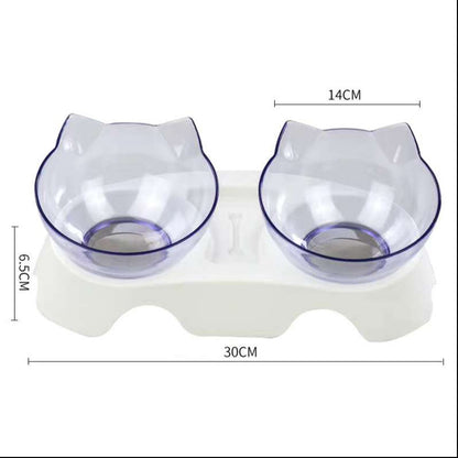 Cat Elevated Feeder Stand with Transparent Bowl