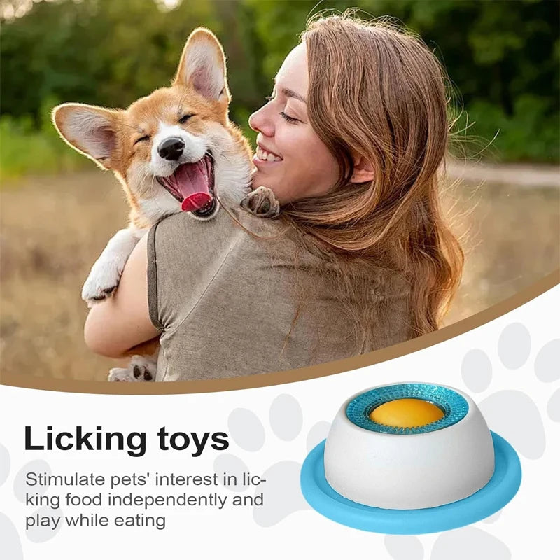 Yogurt Licking Plate Slow Feeder for Dogs & Cats Pet Lick Mat Interactive Snack Bowl Promotes Dental Health Pet Licking Mat Bowl