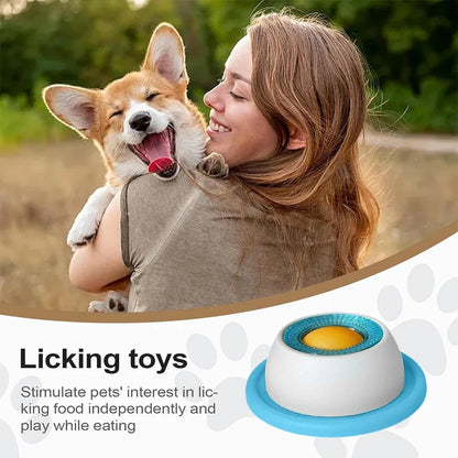 Yogurt Licking Plate Slow Feeder for Dogs & Cats Pet Lick Mat Interactive Snack Bowl Promotes Dental Health Pet Licking Mat Bowl