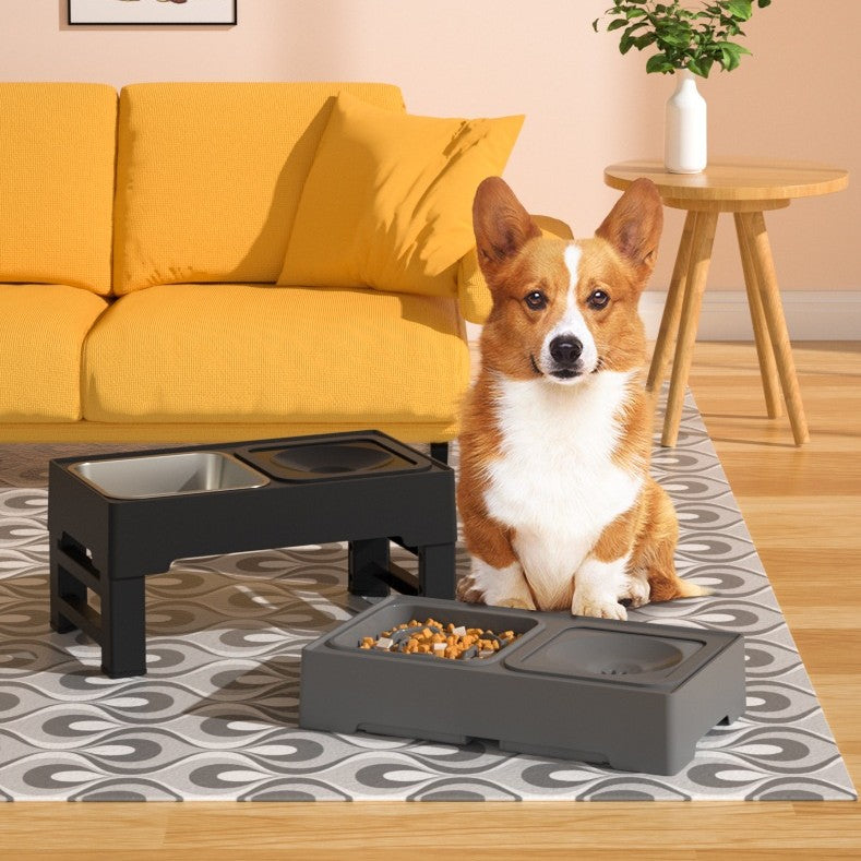 Adjustable Elevated Double Dog Bowl Stand