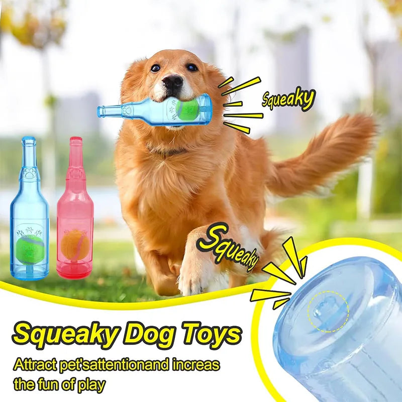 Water Bottle Dog Toy for Aggressive Chewers, Squeaky Water Bottle Dogs Chew Toysn Interactive Pet Toys to Exercise and Accompany