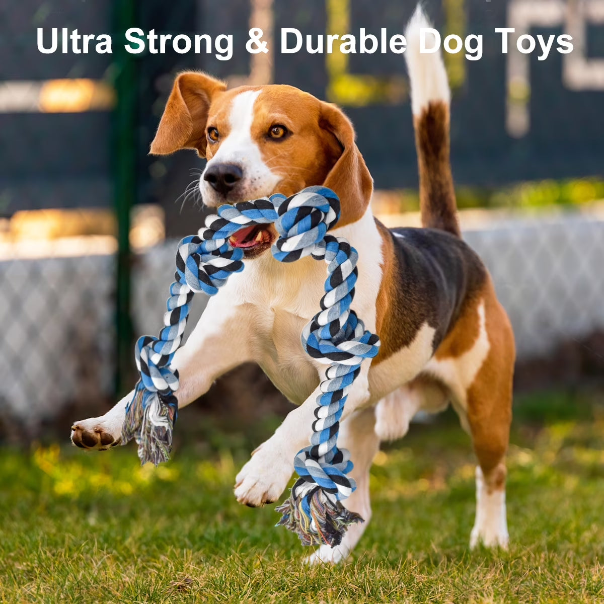 Heavy Duty Dog Chew Toys, Interactive Dog Rope Toy for Large and Medium Aggressive Chewers, Cotton Tug of War Dog Toy for Teeth Cleaning